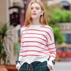 Striped Wave Hem Sweater