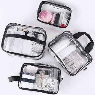 Set Of 4: Transparent Zip Pouch