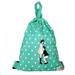 Kiitos Series Drawstring Illustrated Backpack Good - Green - One Size