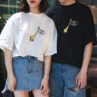 Couple Matching Elbow-sleeve Giraffe Embroidery T-shirt