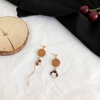 Asymmetric Geisha Drop Earring / Clip-on Earring