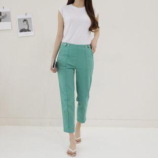 Tab-waist Tapered-leg Pants