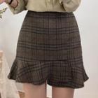 Mini Plaid Sheath Skirt