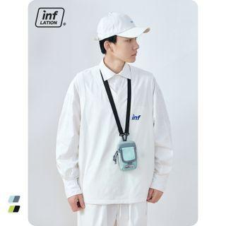 Two-tone Mini Pouch With Neck Strap