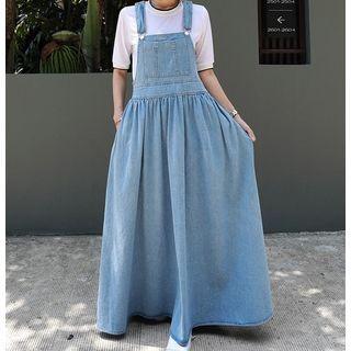 Maxi Denim Jumper Dress Blue - One Size