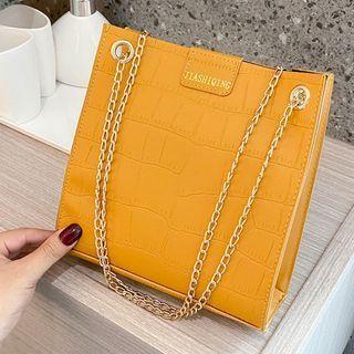 Lettering Chain Shoulder Bag