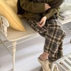 Plaid Loose-fit Straight-leg Pants