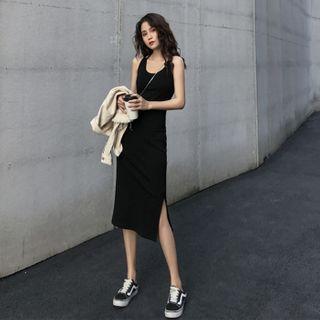 Side Slit Open Back Tank Dress