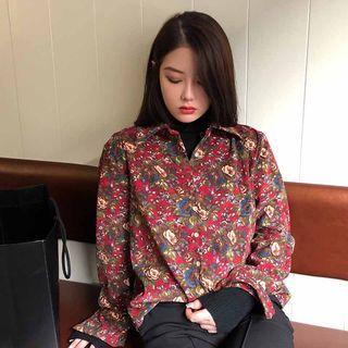 Floral Print Corduroy Shirt