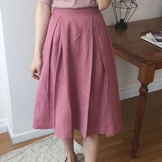 Plain Short Sleeve T-shirt / Plain Midi Skirt