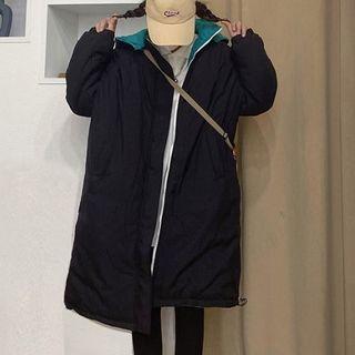 Reversible Long Hooded Zip Jacket