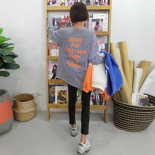 Letter-back Striped T-shirt