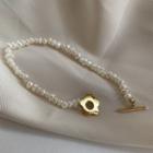 Flower Alloy Faux Pearl Bracelet / Necklace