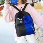 Set: Two-tone Oxford Backpack + Pouch