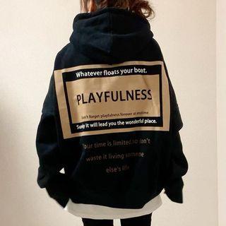Lettering Hoodie Black - M