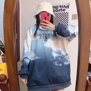Tie-dyed Letter Print Hoodie