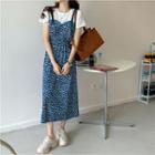 V-neck Printed Leopard A-line Dress As Shown In Figure - One Size