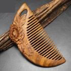 Floral Print Wooden Hair Comb As Shown In Figure - One Size