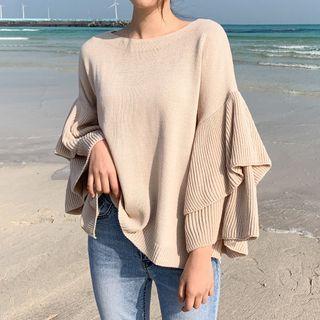Long Sleeve Knit Top Light Almond - One Size