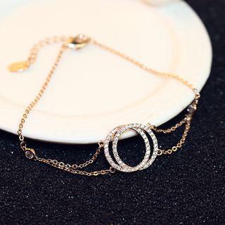 Cz Circle Bracelet Rose Gold - One Size