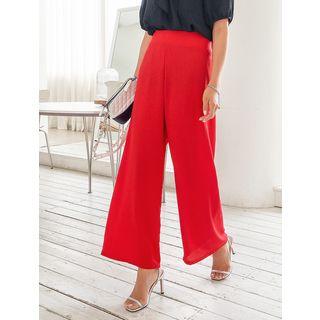 Plus Size Flat-front Wide-leg Dress Pants