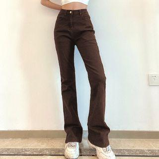 Boot-cut Pants / Cutout Boot-cut Pants