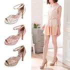 Perforated High Heel Sandals