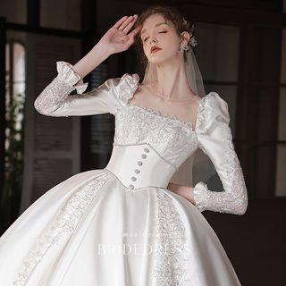 Long-sleeve Rhinestone Wedding Gown (various Designs)