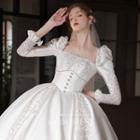 Long-sleeve Rhinestone Wedding Gown (various Designs)