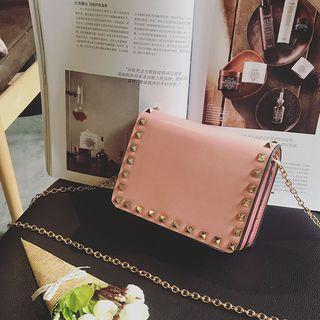 Flap Studded Chain Cross Bag