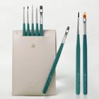 Set Of 8: Nail Art Brush (various Designs) Set Of 8 Pcs - Green - One Size