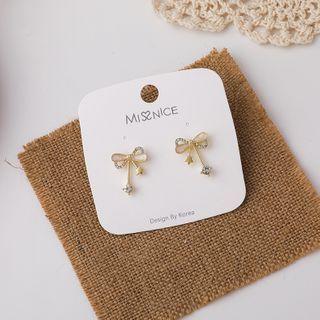 Bow Glaze Alloy Earring 1 Pair - Gold - One Size