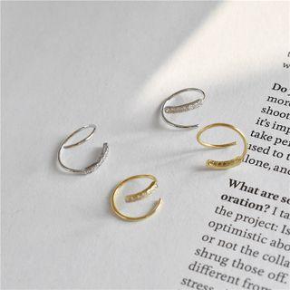 Rhinestone Spiral Alloy Earring
