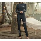 Set: Tankini Top + Bottom + Zip-up Jacket + Swim Pants