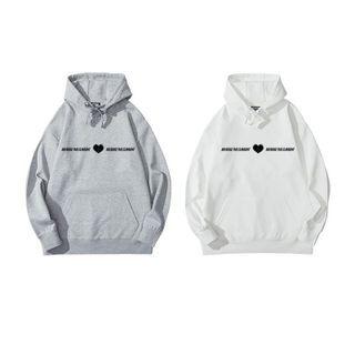 Long Sleeve Fleece Lettering Heart Print Hoodie