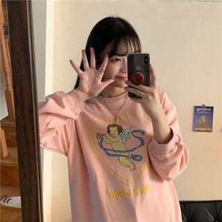 Cartoon Angel Print Sweatshirt