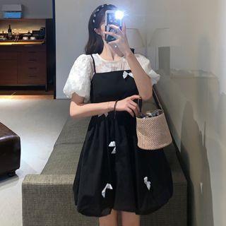 Puff-sleeve Blouse / Spaghetti Strap Dress / Short-sleeve Dress