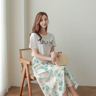 Floral-lettered Cotton T-shirt