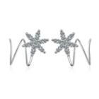 Rhinestone Star Spiral Earring 1 Pair - As Shown In Figure - One Size