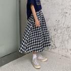 High-waist A-line Plaid Skirt As Shown In Figure - One Size