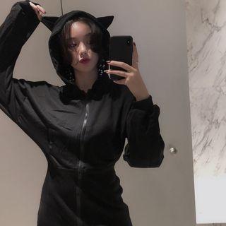 Long-sleeve Cat Ear Hooded Jacket