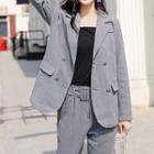 Set: Double-breasted Blazer + Cropped Pants + Camisole Top