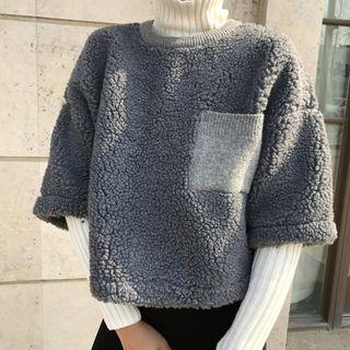 Elbow-sleeve Fleece Pullover