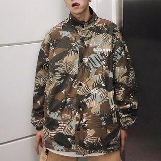 Reversible Camo Print Buttoned Jacket