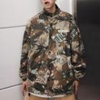 Reversible Camo Print Buttoned Jacket