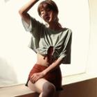 Set: Bikini + Short-sleeve Swim Top