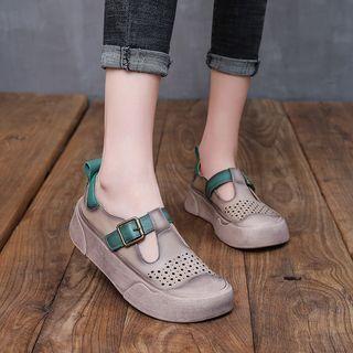 Perforated T-strap Flats