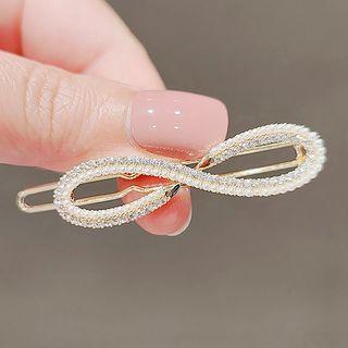Infinity Faux Pearl Hair Clip Ly1397 - Gold - One Size