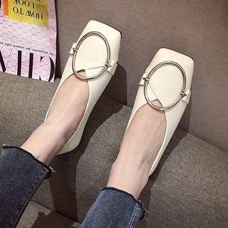 Ring Square-toe Flats
