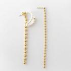 Asymmetrical Chain Earring 1 Pair - Asymmetric - Gold - One Size